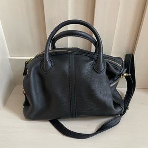 Fossil Pebbled Leather Satchel Bag